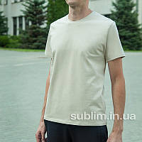 Футболка бавовна бежева щільна 210 г/м2