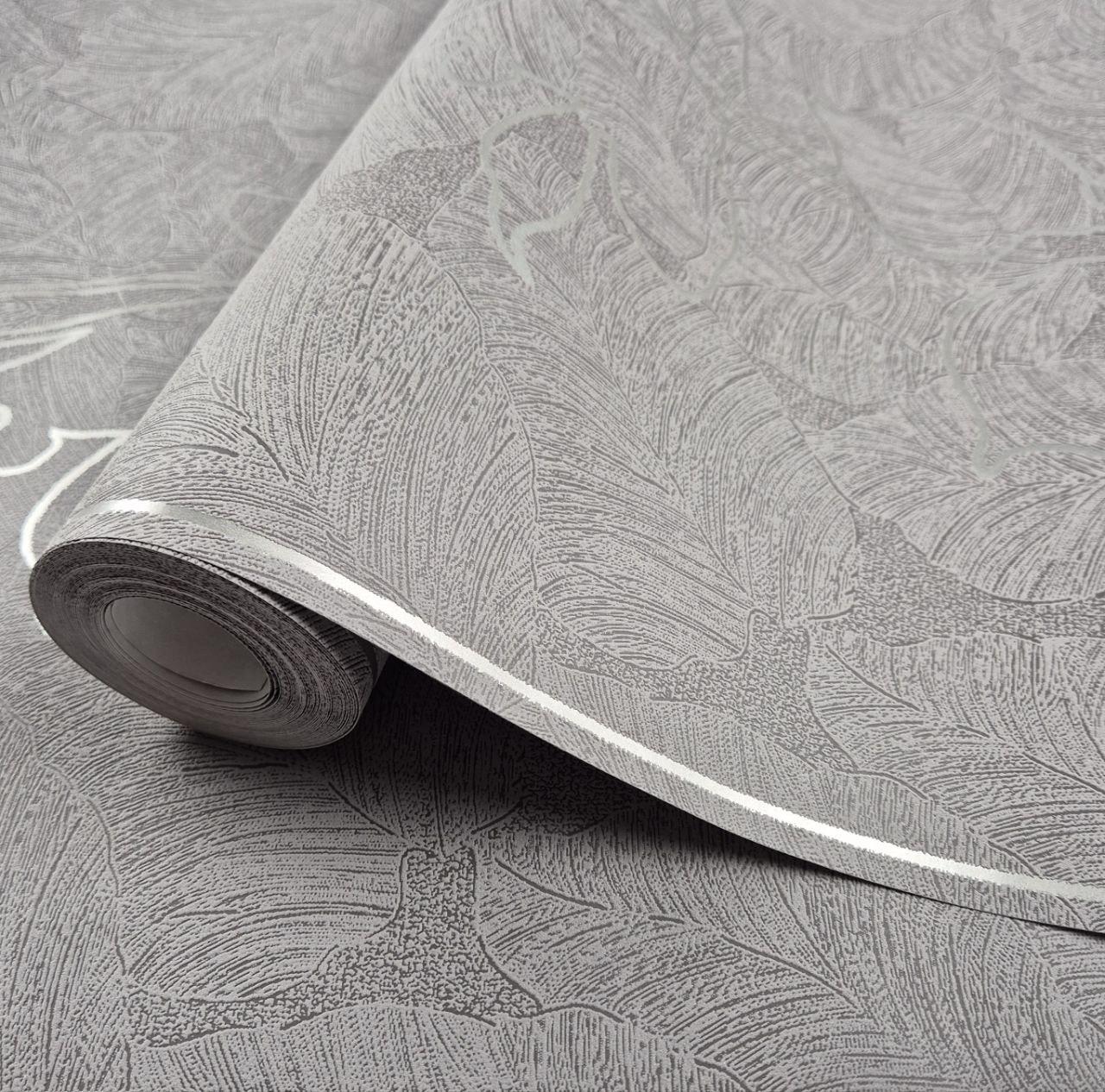 Шпалери вінілові на флізеліні 0.53 × 10.05 м Marburg 57949, сіро-бежеві для спальні, вітальні, кабінету, фото 1