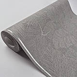 Шпалери вінілові на флізеліні 0.53 × 10.05 м Marburg 57949, сіро-бежеві для спальні, вітальні, кабінету, фото 4