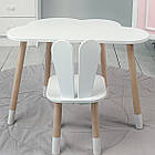 Дитячий набір стільчик з вушками і стіл хмаринка набір меблів столик та стілець з високою спинкою в дитячу білий на подарунок, фото 7