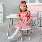 Стіл біле хмаринка 46х70х40 і стільчик корона рожевий 26х26х24, стіл та стілець в дитячу, фото 3