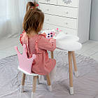 Стіл біле хмаринка 46х70х40 і стільчик корона рожевий 26х26х24, стіл та стілець в дитячу, фото 6