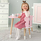 Стіл хмаринка 46х70х40 та стільчик метелик 26х26х26, дитячий столик та стілець для малювання/занять, рожевий з білим, фото 5