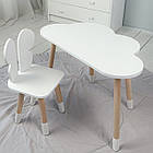 Столик хмаринка 46х70х40 і стільчик метелик 26х26х24, стіл та стілець в дитячу, білий, фото 6