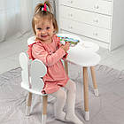 Столик хмаринка 46х70х40 і стільчик метелик 26х26х24, стіл та стілець в дитячу, білий, фото 9