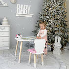 Стіл прямокутний 46х60х45 і стілець медведик 26х26х24, столик та стільчик для хлопчячої кімнати, білий, фото 9