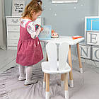 Стіл прямокутний 46х60х45 і стілець вушка кролика 26х26х24, столик та стільчик в дитячу, білий, фото 9