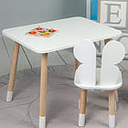 Стіл прямокутний 46х60х45 і стілець метелик 26х26х24, столик та стільчик для дівчинки до 7 років, білий, фото 9