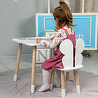 Стіл прямокутний 46х60х45 і стілець метелик 26х26х24, столик та стільчик для дівчинки до 7 років, білий, фото 10