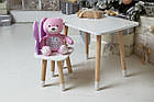 Дитячий стіл 46х60х45 і стілець крильця метелика 26х26х24, столик та стільчик для дівчинки, фіолетовий з білим, фото 5