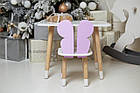 Дитячий стіл 46х60х45 і стілець крильця метелика 26х26х24, столик та стільчик для дівчинки, фіолетовий з білим, фото 8