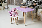 Стіл прямокутний 46х60х45 і стілець корона 26х26х24, столик та стільчик для дівчинки, фіолетовий з білим, фото 3