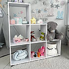 Стелаж пірамідка в дитячу кімнату Полиця для книг та іграшок на 6 комірок Пересувний розділювач кімнати підлоговий, фото 3