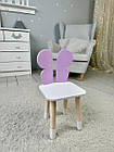 Столик з відкидним верхом 54х60х45 і стільчик крила метелика 26х26х24, стіл та стілець для дітей від 1 року, білий з фіолетовим, фото 8