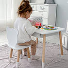 Стіл прямокутний з висувним ящиком 46х60х45 і стілець медвежа 26х26х24, столик та стільчик в дитячу, білий, фото 8