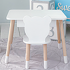 Стіл прямокутний з висувним ящиком 46х60х45 і стілець медвежа 26х26х24, столик та стільчик в дитячу, білий, фото 10