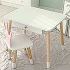 Дитячий столик білий і стільчик корона біло-рожевий. Столик із шухлядою для олівців і розмальовок 56787, фото 5