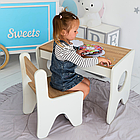 Столик в дитячу кімнату білий з шухлядою дитячий стіл для гри та навчання малюку, фото 5