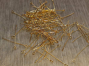 Фурнітура Піни шпильки гвоздик 35 мм золото 100 штук