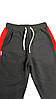 Дитячі спортивні штани чорні з червоними лампасами трикотажні на флісі | розміри 146–158, фото 5