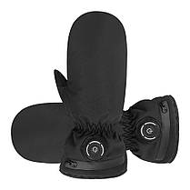 Рукавиці з підігрівом з акб, чорні, водонепроникний сенсорний екран з напругою 5v, 4000mAh, брезент + фланель, фото 2