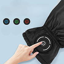 Рукавиці з підігрівом з акб, чорні, водонепроникний сенсорний екран з напругою 5v, 4000mAh, брезент + фланель, фото 5