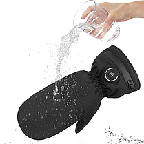 Рукавиці з підігрівом з акб, чорні, водонепроникний сенсорний екран з напругою 5v, 4000mAh, брезент + фланель, фото 4