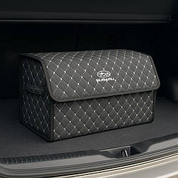 Органайзер у багажник автомобіля, чорний з сірою ниткою та лого Субару