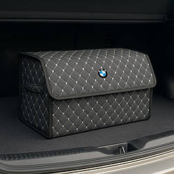 Органайзер у багажник автомобіля, чорний з сірою ниткою та лого БМВ