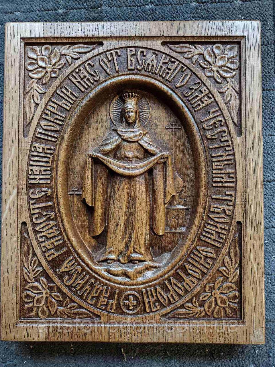 Ікона різьблена Покров Пресвятої Богородиці №12, фото 1