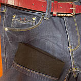 Джинси жіночі темні зимові фліс стрейч середня посадка вузькі 25 сині, фото 2
