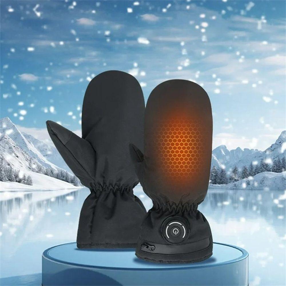 Рукавиці з підігрівом з акб, чорні, водонепроникний сенсорний екран з напругою 5v, 4000mAh, брезент + фланель