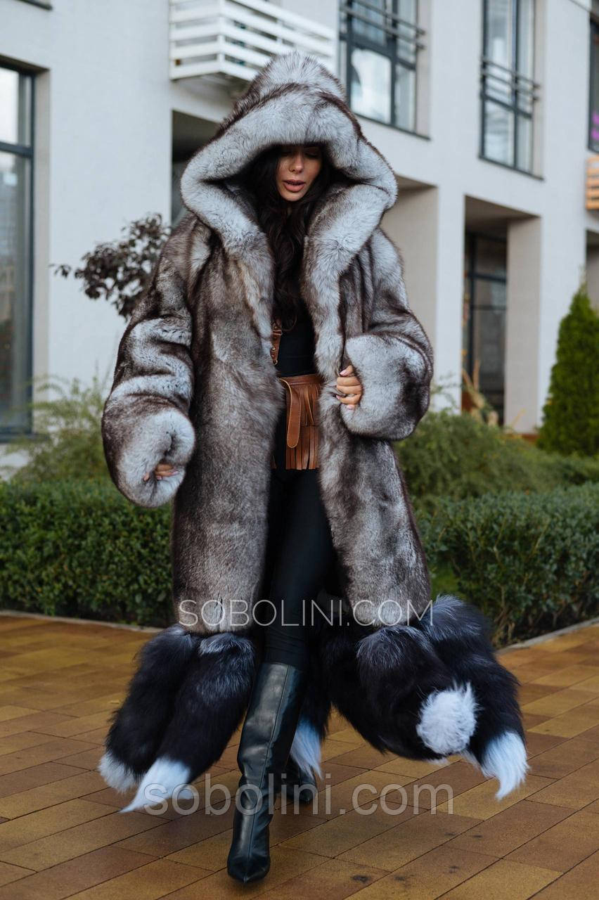 Жіноча шуба тонований колір Blue Fox, фото 1