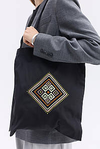 Еко сумка "Гуцульський Ромб" чорна