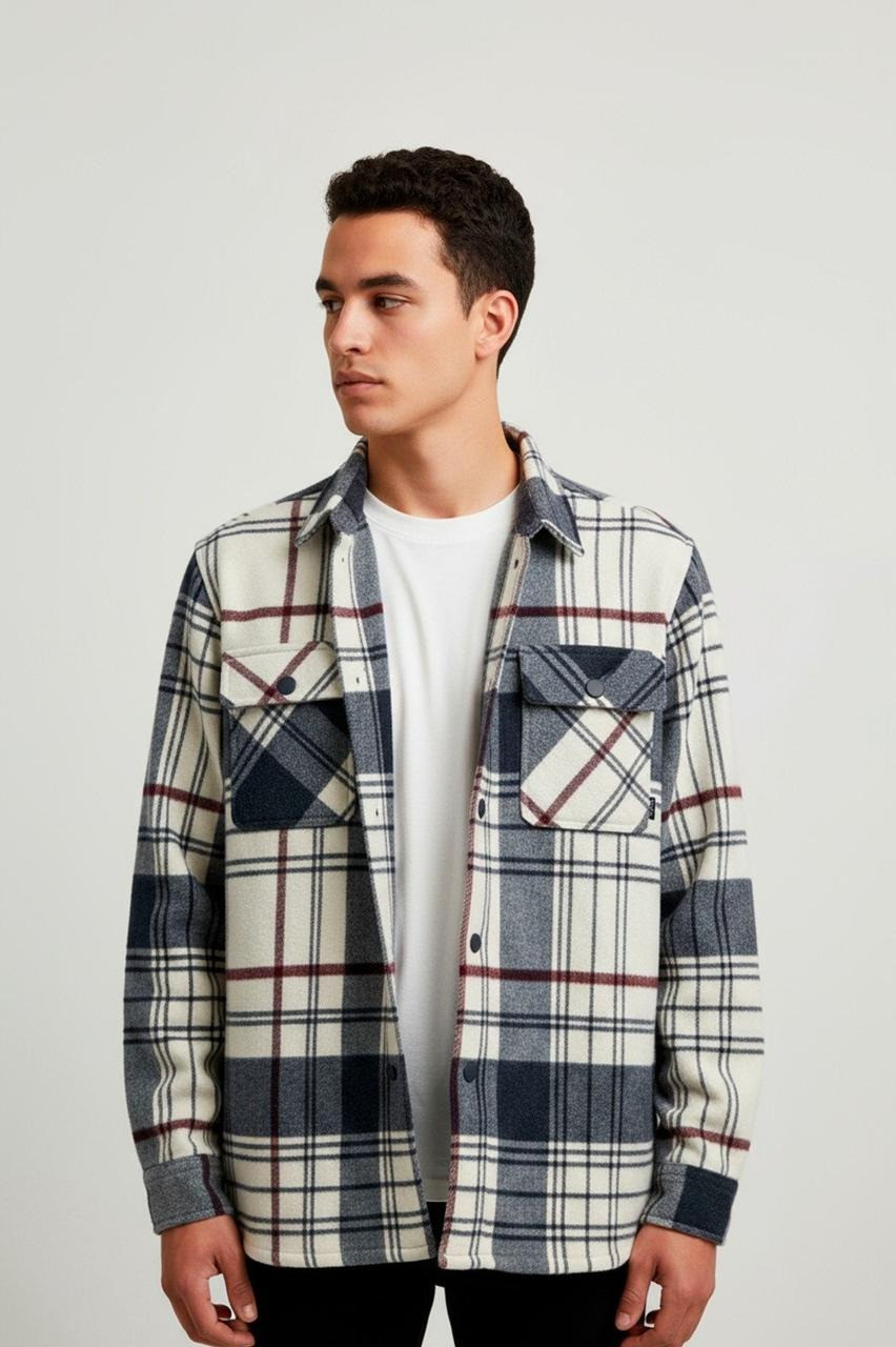 Мужская котоновая рубашка в клетку, фото 1