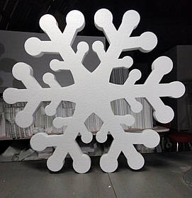Сніжинка № 02 з пінопласту 100 см — новорічна прикраса, декор для вітрин і фасадів
