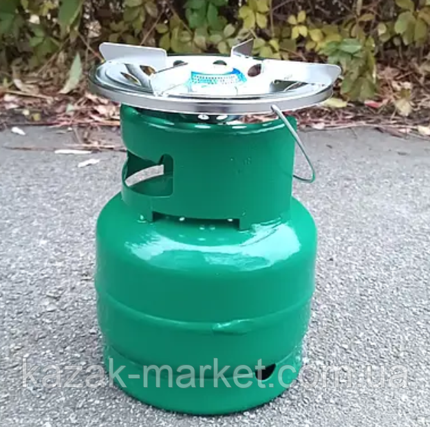 Пропановий балон 5 літрів Газовий балон із безпечним клапаном Газовий балон із пальником JAN Svarka" VIP, фото 1