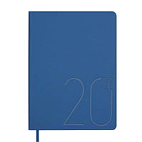 Щоденник датований 2026 Buromax Steel А5 лінія 336 сторінок, штучна шкіра, темно-синій