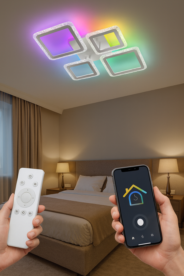 спальня з керуванням світлом через смартфон і LED-димером