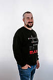 Чорний чоловічий світшот для медиків з принтом MARCH Кросворд Стохід, фото 2