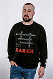Чорний чоловічий світшот для медиків з принтом MARCH Кросворд Стохід, фото 4