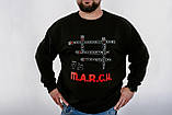 Чорний чоловічий світшот для медиків з принтом MARCH Кросворд Стохід, фото 6