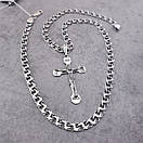 Срібна цепочка з хрестиком чоловіча Бісмарк. Срібний хрест і ланцюжок срібло. 55 см, фото 7