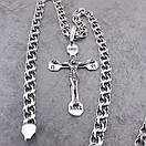 Срібна цепочка з хрестиком чоловіча Бісмарк. Срібний хрест і ланцюжок срібло. 55 см, фото 8