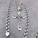 Срібна цепочка з хрестиком чоловіча Бісмарк. Срібний хрест і ланцюжок срібло. 55 см, фото 9