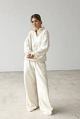 Теплий костюм молочного кольору із флісу