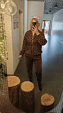 Жіночий теплий костюм двійка з альпаки | Туреччина | Колір шоколад, фото 4