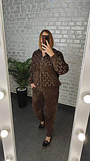 Жіночий теплий костюм двійка з альпаки | Туреччина | Колір шоколад, фото 3