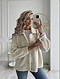 Куртка-сорочка жіноча Тедді Модель: 1366-380 Колір: молоко, пудра, фото 5