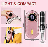 Портативний фрезер JF-603 (Рожевий) на акумуляторі 2600 mAh на 35 Вт. та 35 000 про. з дисплеєм, на USB-для манікюру, фото 6